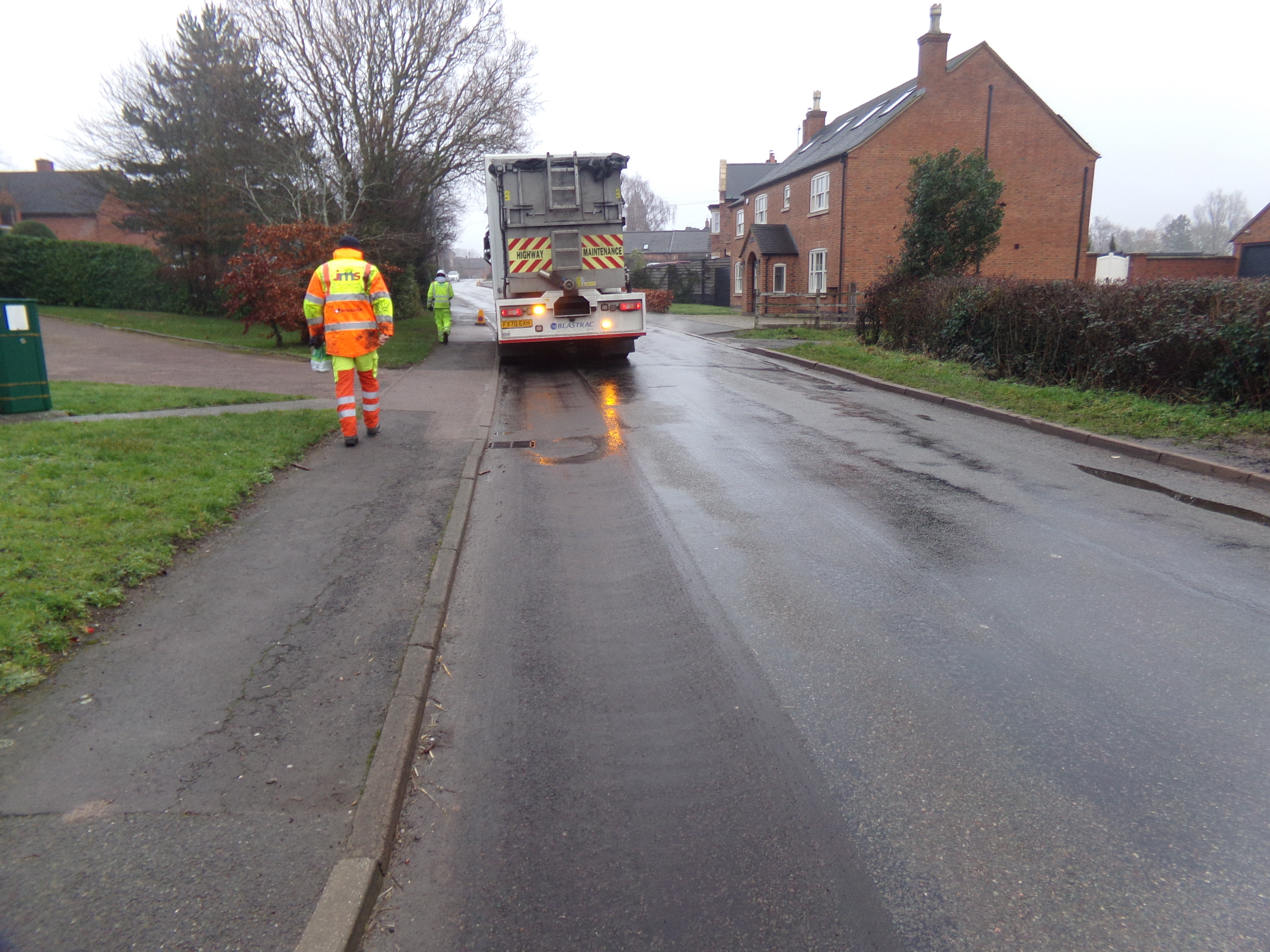 Re-textured road surface after treatment